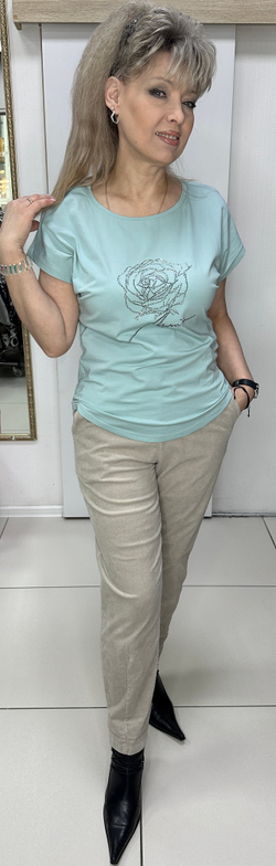 Бежевые брюки из микро вельвета