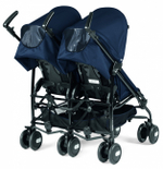 Коляска-трость для двойни Peg-Perego Pliko Mini Twin Classico (Синий)