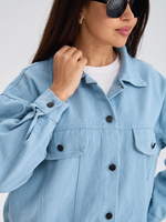 Джинсовая куртка женская голубая