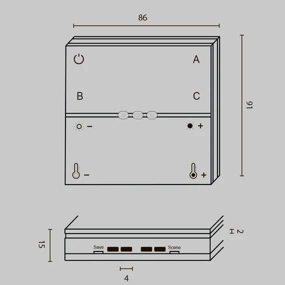 Беспроводная панель управления ZIGBEE Lighting control drc035-z-8-b