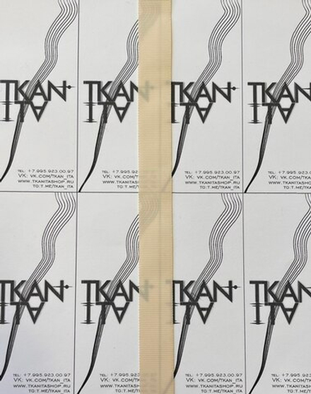 Репсовая лента (100%полиэстер, Нежный разбеленный абрикос, 19)