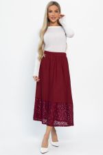 Юбка с кружевом Элегия (бордо) Ю14912-10М LT Collection