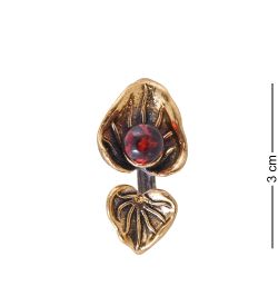 AM-3856 Кольцо «Водяная Лилия» (латунь, янтарь)