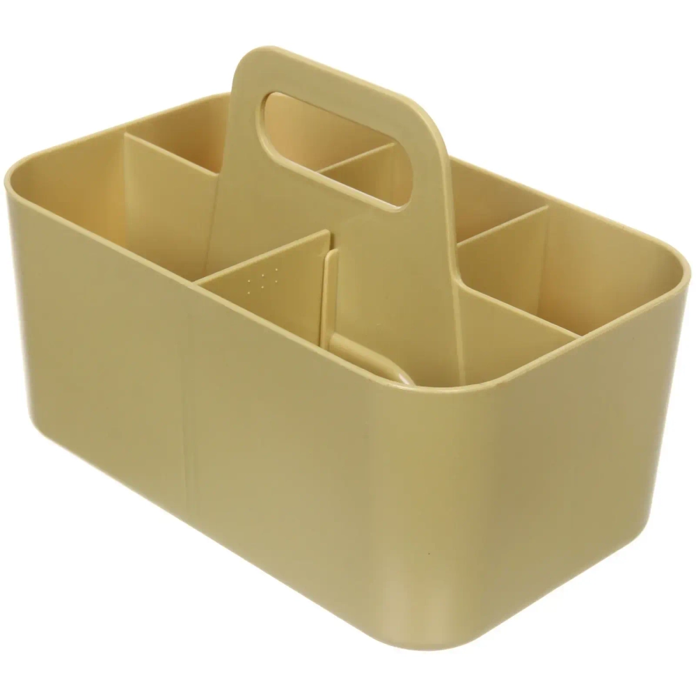 Органайзер для хранения с ручкой «ИДЕАДОМА», пять отделений, цвет медовый, 25*15.5*17см