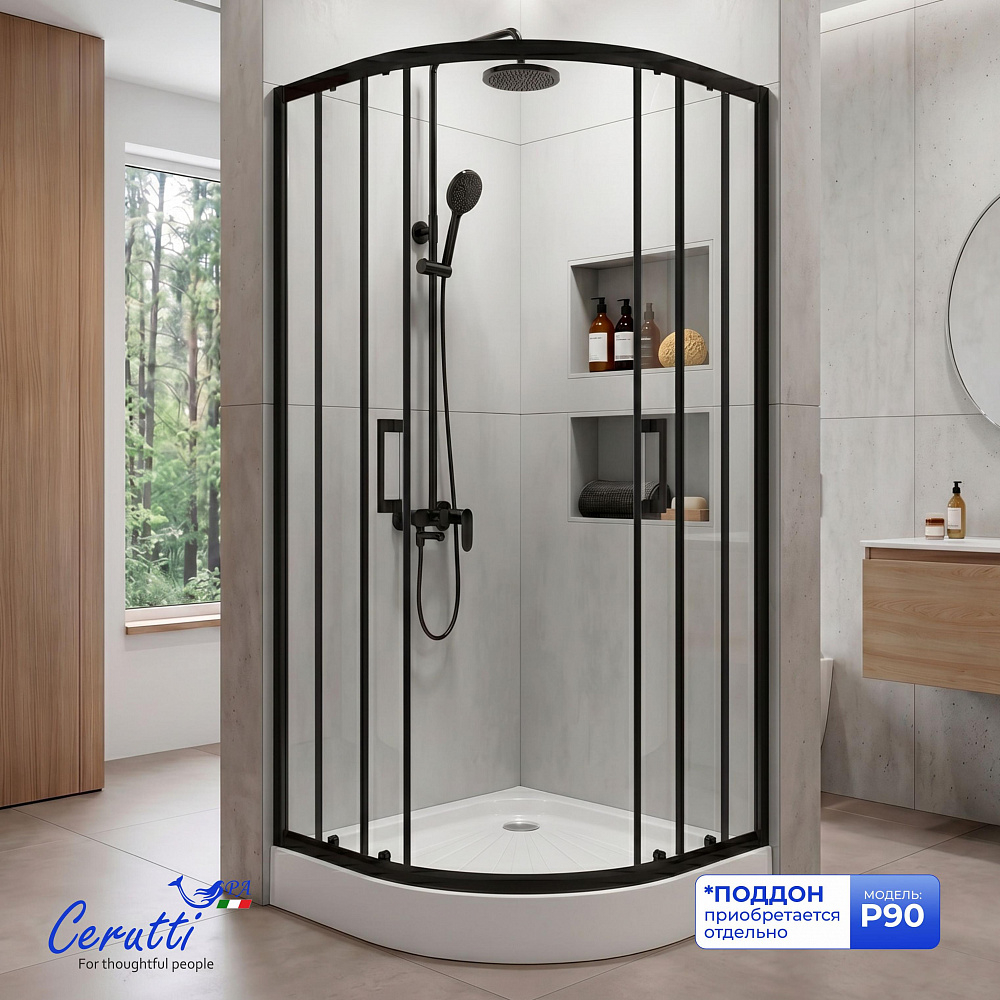 Душевое ограждение Ceruttispa ВИВА (VIVA) 90B N (90x90x195)
