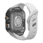 Спортивный ремешок-чехол Aulumu A01 Carbon Fiber Cover для Apple Watch Ultra 2–3 Полупрозрачный поликарбонатный чехол с накладкой из углеродного волокна и водостойкий ремешок в футуристическом стиле из фторэластомера с алюминиевой застёжкой pin-and-tuck.