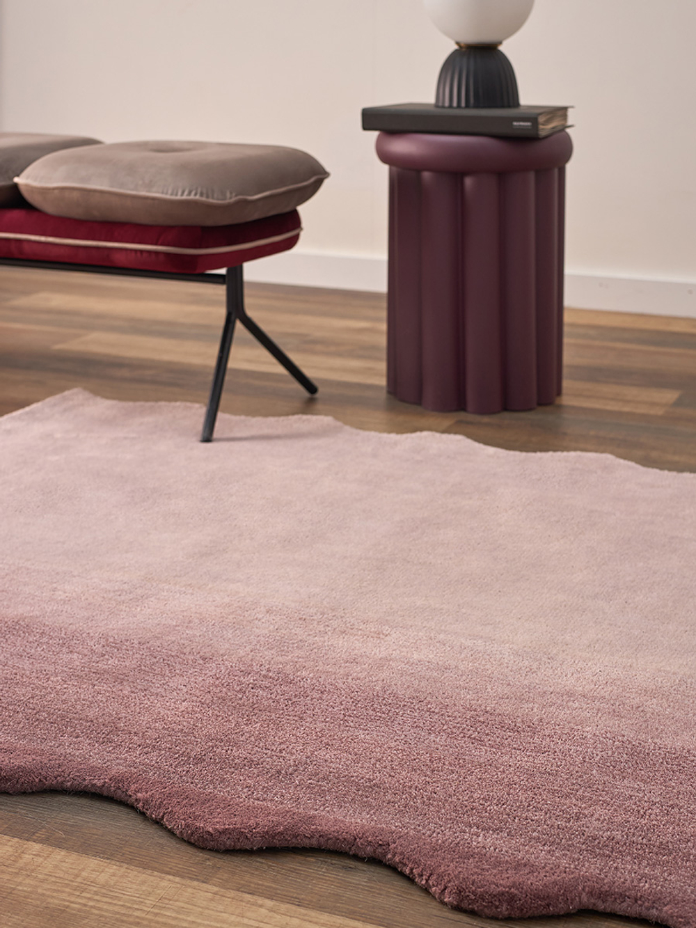 Ковер из шерсти over horizon цвета марсала из коллекции trendy ruffles, 120х180 см