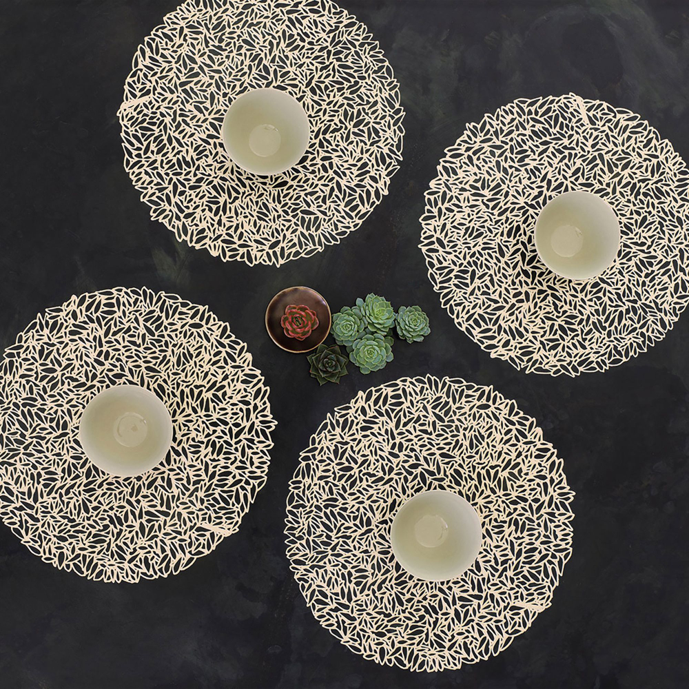 Салфетка подстановочная 38см Chilewiсh Pressed Petal Champagne США фото