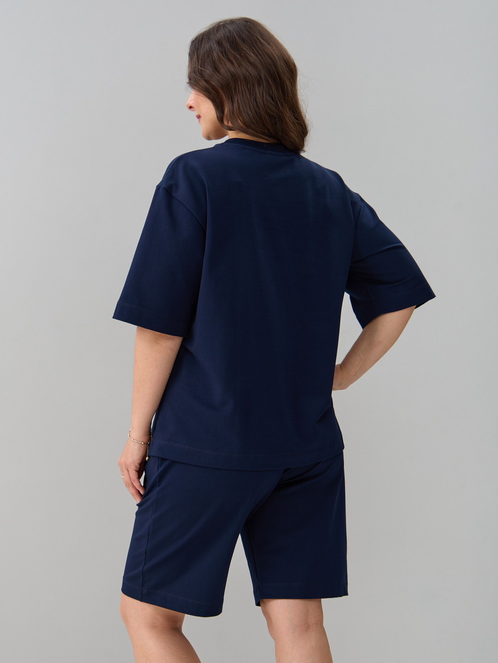 Костюм с шортами КНф-101П/темно-синий