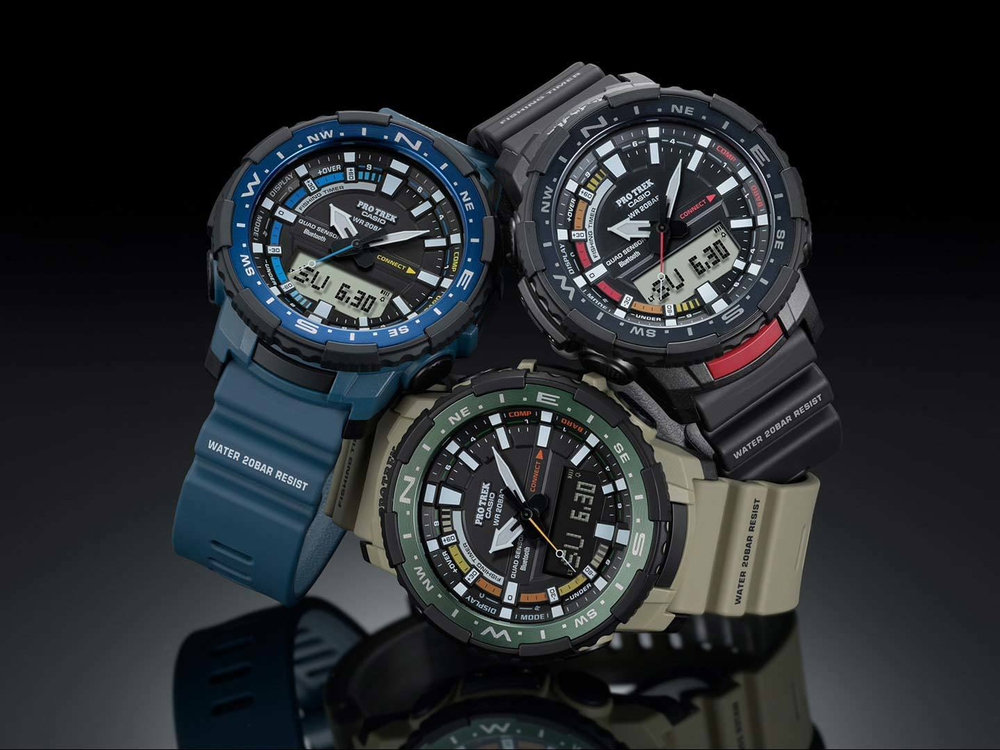 Японские спортивные наручные часы Casio Pro Trek PRT-B70-5ER с хронографом