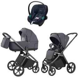 Коляска Carrello Vector 2025 CRL-6551 и автокресло Cybex Aton S2 Ocean Blue 3 в 1 Ultimate Grey