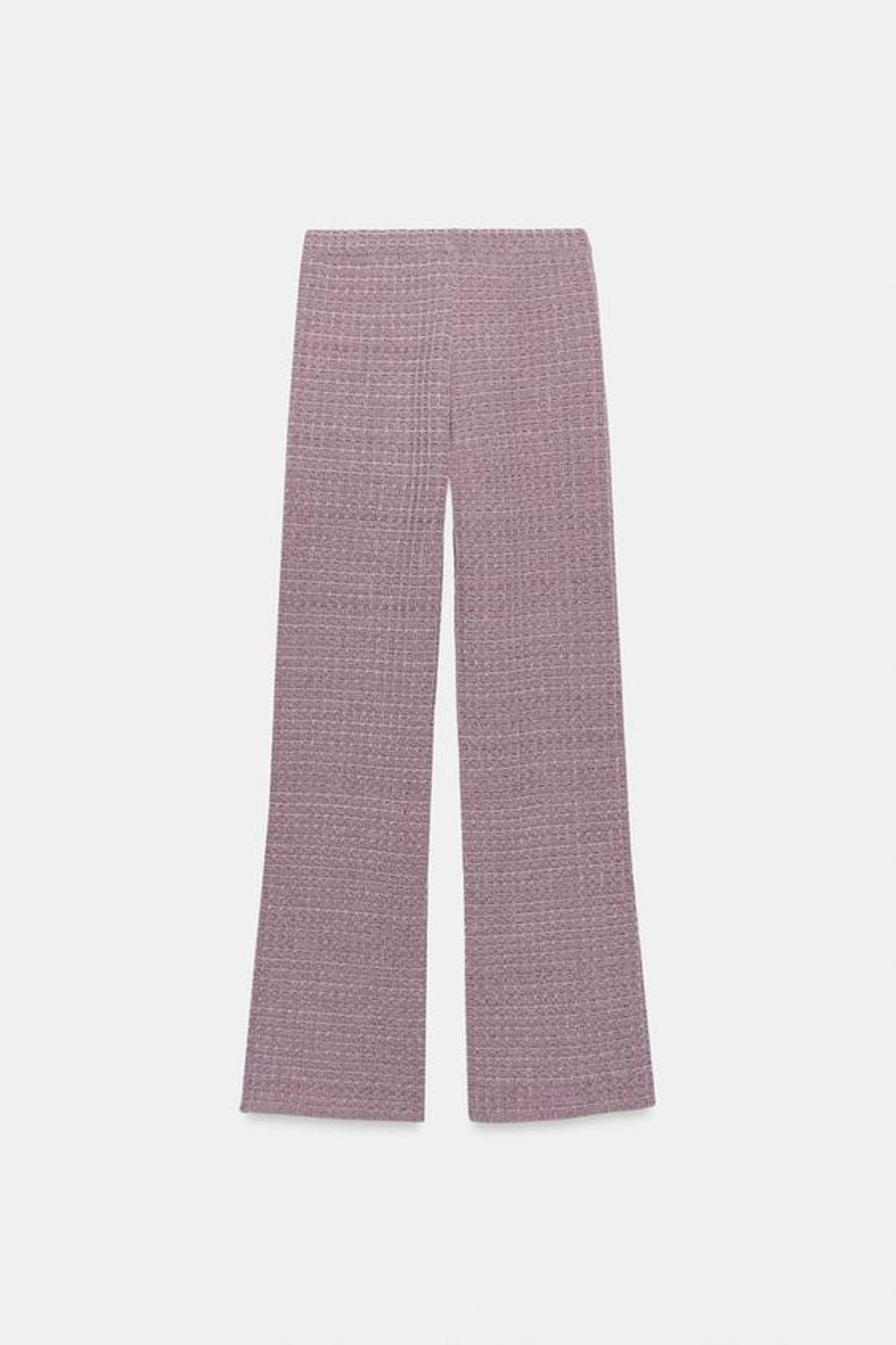ZARA ЭЛАСТИЧНЫЕ БРЮКИ ИЗ РЕЛЬЕФНОЙ ТКАНИ, ЛИЛОВЫЙ
