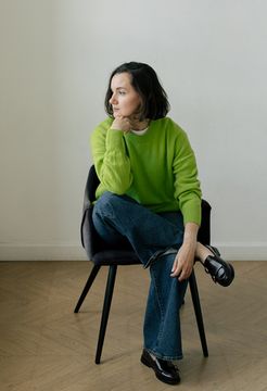 Джемпер Л.Т., 100% шерсть ягнёнка, цвет салатовый.