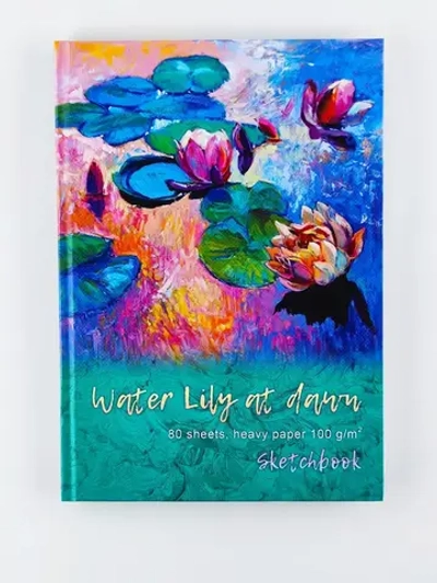 Скетчбук А5 переплёт твёрдый 80л. "Water lily"