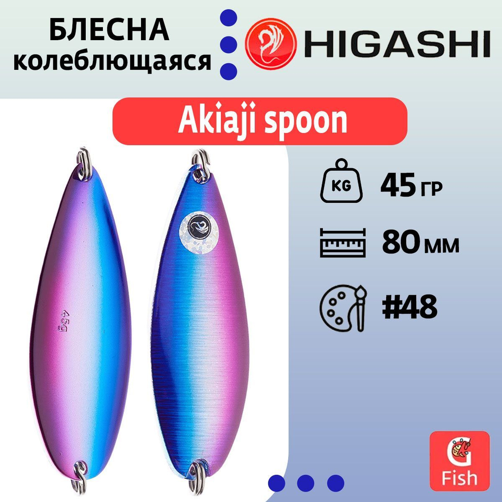 Блесна колеблющаяся HIGASHI Akiaji spoon 45g#19