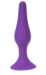 Фиолетовая силиконовая анальная пробка размера XL - 15 см.