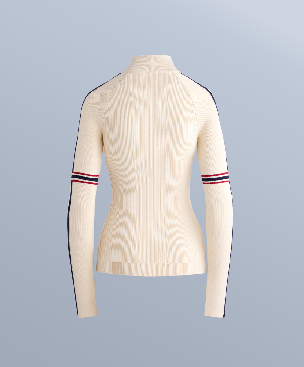 Oysho Термофутболка Base Layer вязаная с контрастными деталями, экрю