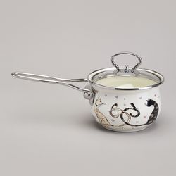 КОВШ ЭМАЛИРОВАННЫЙ СЕРИЯ "LAVENDER CATS" 0,9Л, ДИА 14 СМ