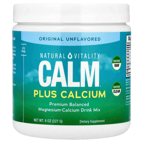 Natural Vitality, CALM® Plus Calcium, смесь для приготовления напитка из магния и кальция, оригинальный без добавок, 227 г (8 унций)