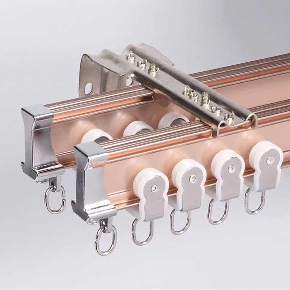 Изогнутый алюминиевый карниз для штор, тихий ход