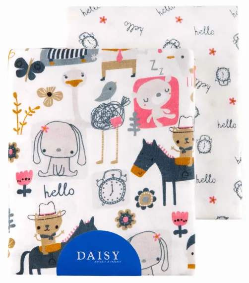 Пеленка Daisy Фланель 2шт 75х120см Лошадки