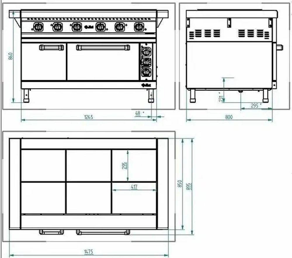 Плита электрическая ЭП-6ЖШ-01 (нерж. духовка)