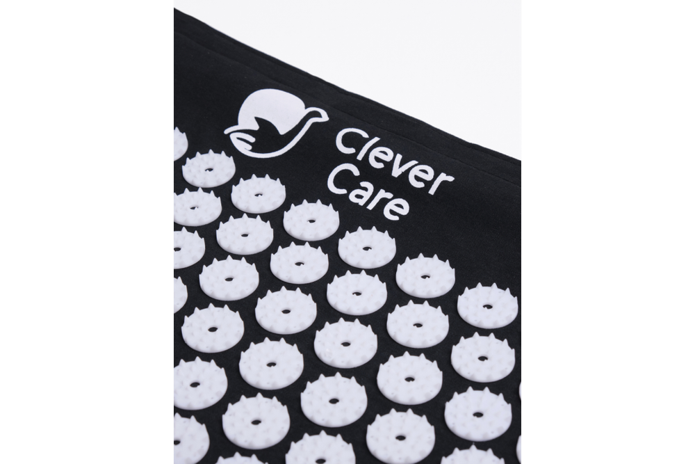 Набор: коврик и валик для акупунктуры CleverCare, цвет черный