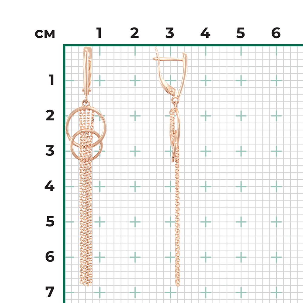 Серьги с английским замком из красного золота
