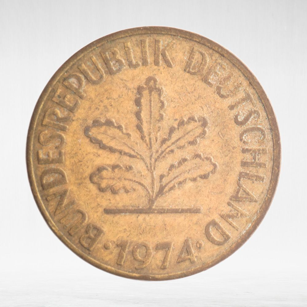 Germany, 10 Pfennigs, 1974, (Stuttgart Mint - "F"), VF