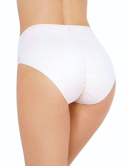 Высокие хлопковые трусики с кружевом Lace Cotton Band (Размер: L) (Цвет: белый)