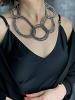 Колье "круги" из венецианского бисера, цвет Brunello