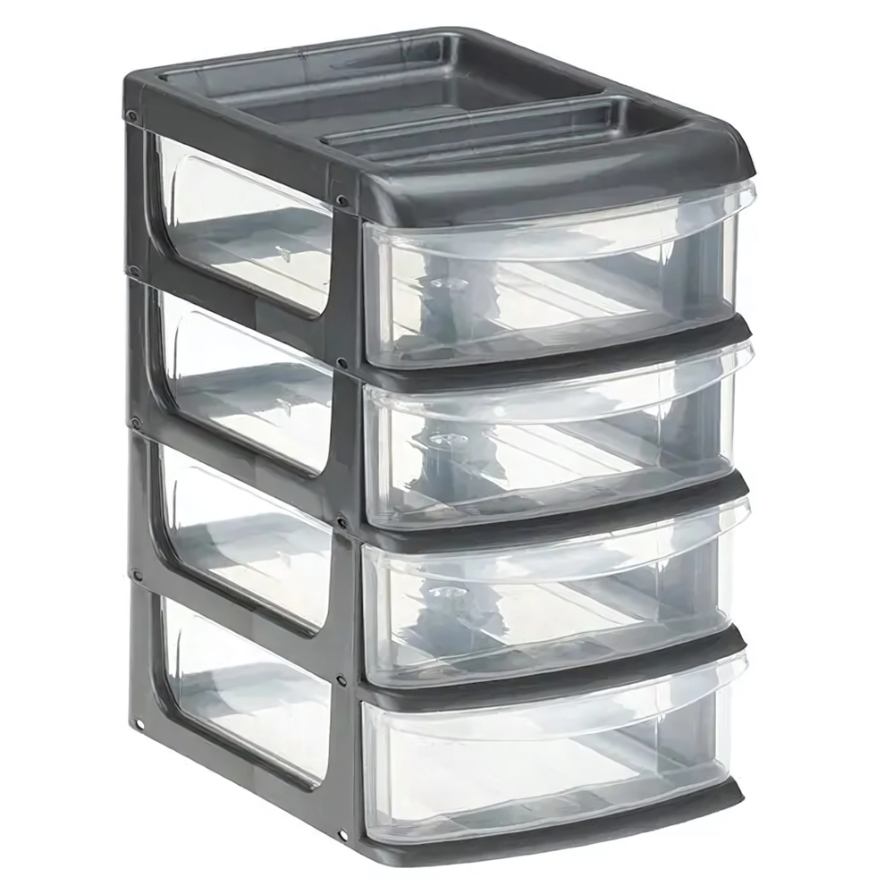 Универсальный бокс средний (4 секции) Графитовый