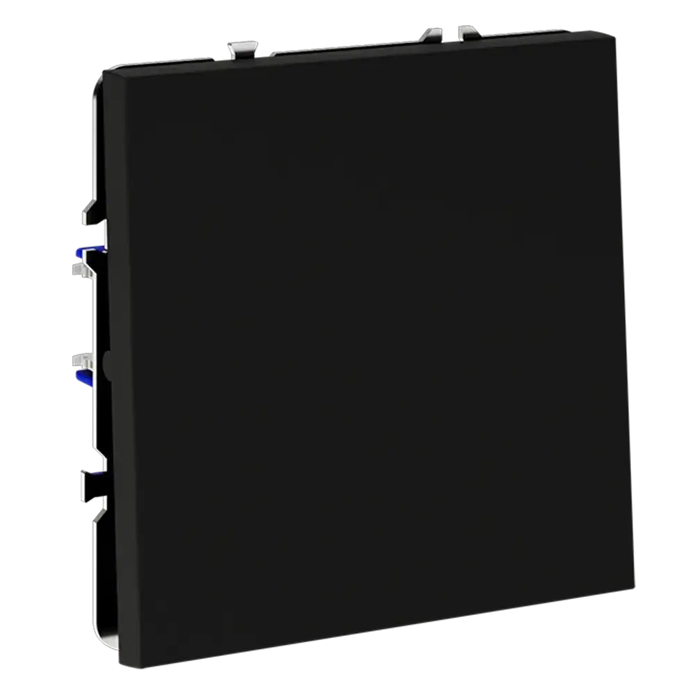 Проходной переключатель встраиваемый VOLTUM S70 одноклавишный 10А, (черный матовый)