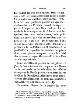 Alexandre 1er Et Napoléon. D'après Leur Correspondance Inedite, 1801-1812 | Alexander I