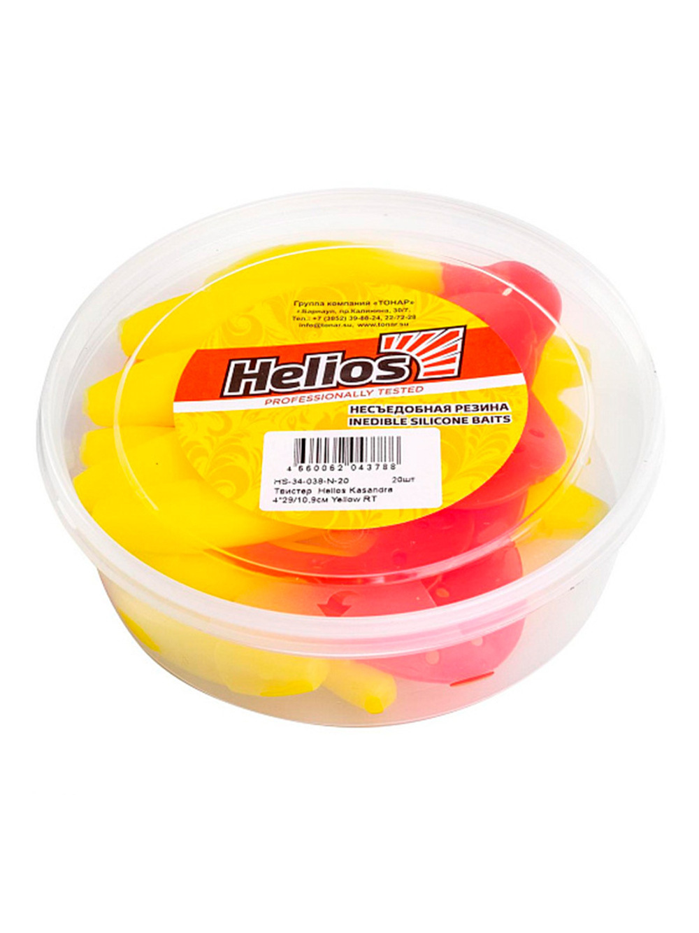 Твистер несъедобный Helios Kasandra 4"29/10,9см Lime 100шт. (HS-34-008-N)