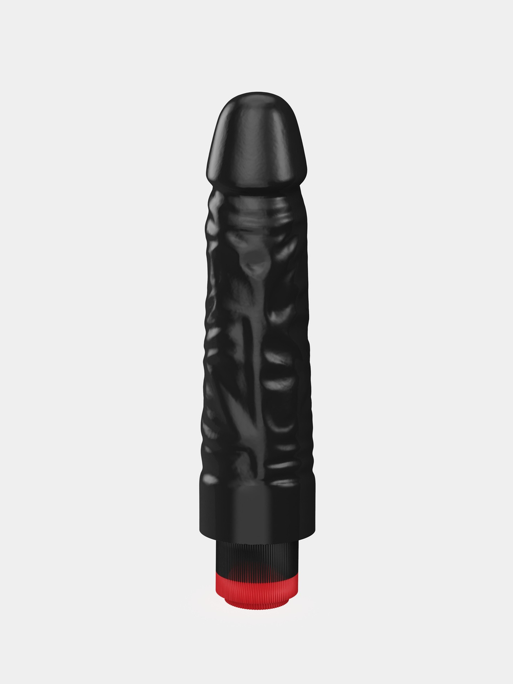 Вибратор-реалистик черного цвета - 17,5 см. (Цвет: черный)