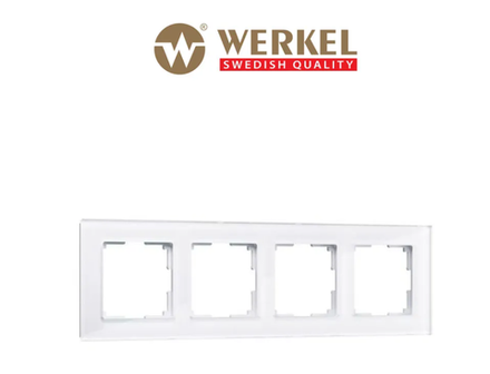 WERKEL Рамка на 4 поста (белый,стекло) Favorit W0041101