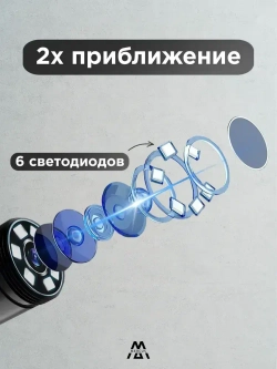 Эндоскоп автомобильный промышленный для смартфона Android с регулируемой подсветкой, полужесткий кабель, видеоэндоскоп MERCUS