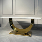 Стол обеденный Ist Casa Прайм, 180х90х76 см, жемчужный белый, золотой