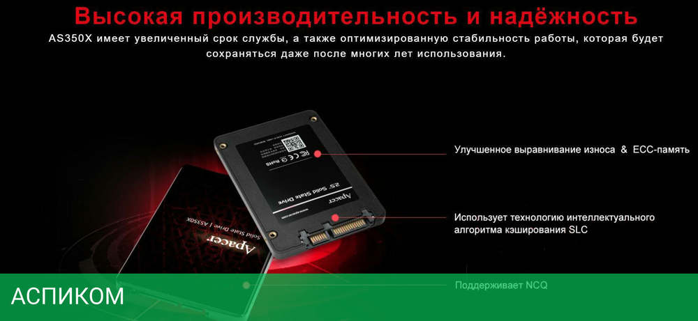SSD диск Apacer AS350X 1TB (AP1TBAS350XR-1)