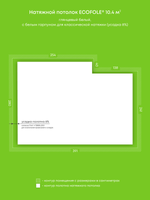 Натяжные потолки 16.8 м2, 28.5 м2, 10.4 м2, 10.5 м2