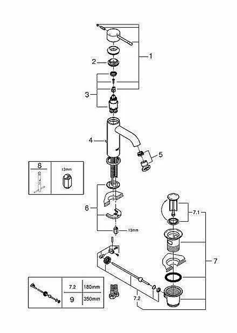 Смеситель для раковины Grohe Essence 23591001