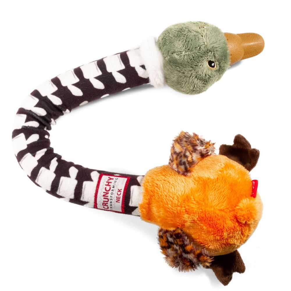 Gigwi CRUNCHY NECK игрушка для собак утка с хрустящей шеей и пищалкой 54 см