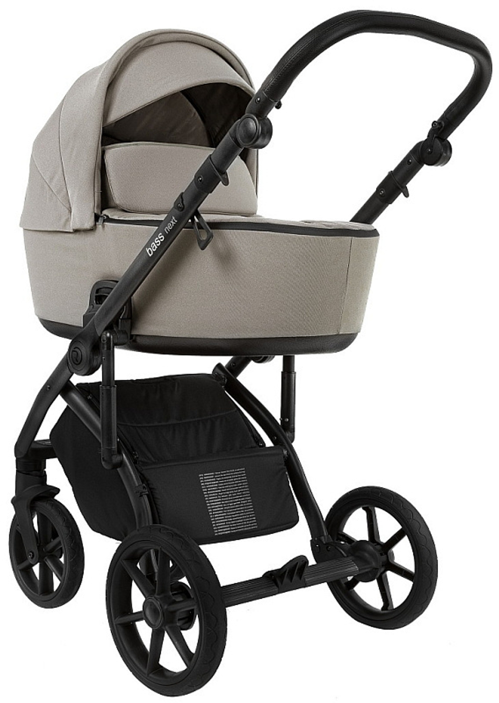 Детская коляска Roan Bass Next 2.0 3 в 1 с автокреслом Tutis Elo Lux EduSky Grey BSN/41/2 Hazel/Black/руч.Black