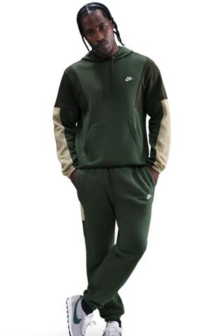 Men's Спортивный костюм Nike Sportswear Club Fleece Hooded - fir/parachute beige/sequoia/white