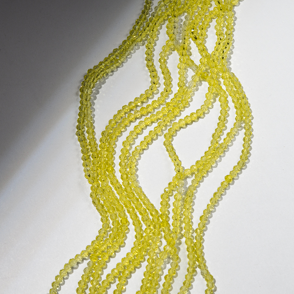 Хрустальные бусины "Марказит", оттенок "Желтый", 4,3*3,5мм, рондель