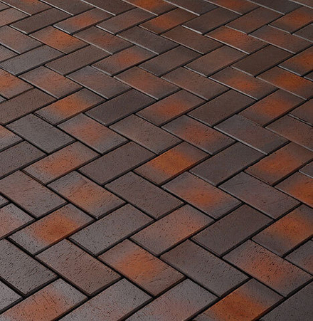 Vandersanden - Calau 45, сине-красный пестрый, 200x100x45 - Клинкерная тротуарная брусчатка