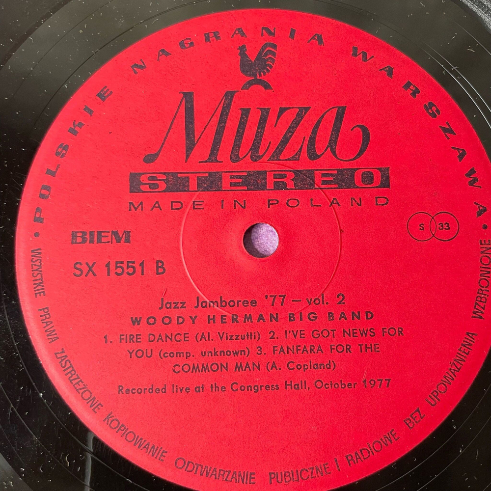 Винтажная виниловая пластинка LP Woody Herman Big Band Jazz Jamboree 77 Vol. 2 (Польша 1977)