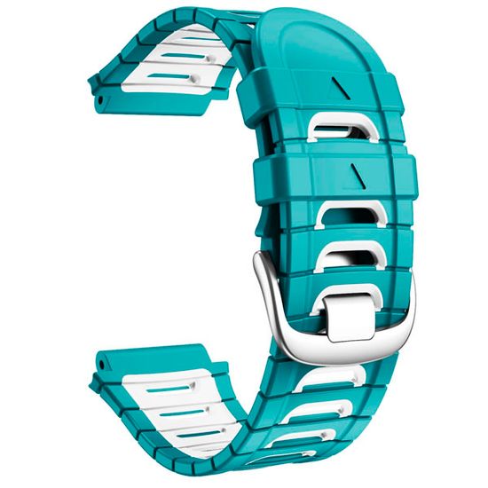 Ремешок для Garmin Forerunner 920XT силиконовый двухцветный (Бирюзовый/белый)