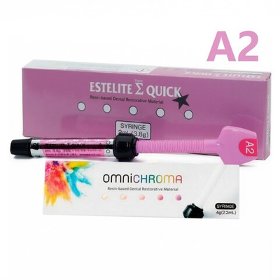 Estelite Sigma Quick НАБОР A2 (эстелайт сигма квик А2) шприц (3.8гр/2мл) + Omnichroma шпр.4г (2,2мл)- реставрационная система из одного шприца